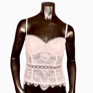 Victoria's Secret Pink Corset Bustier Top Hook Eye Closure Size 34C